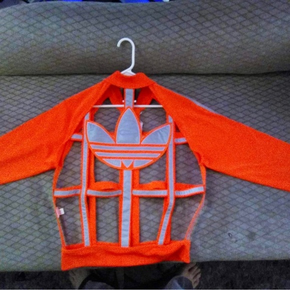 ADIDAS X JEREMY SCOTT Orange deconstructed track jacket. - Picture 3 of 5